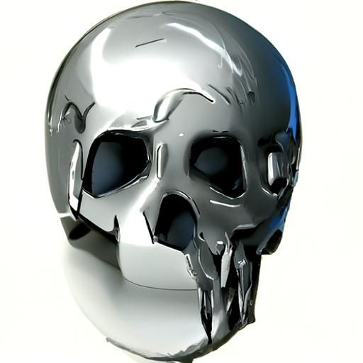 Melting Metal Skull - AI Generated Artwork - NightCafe Creator