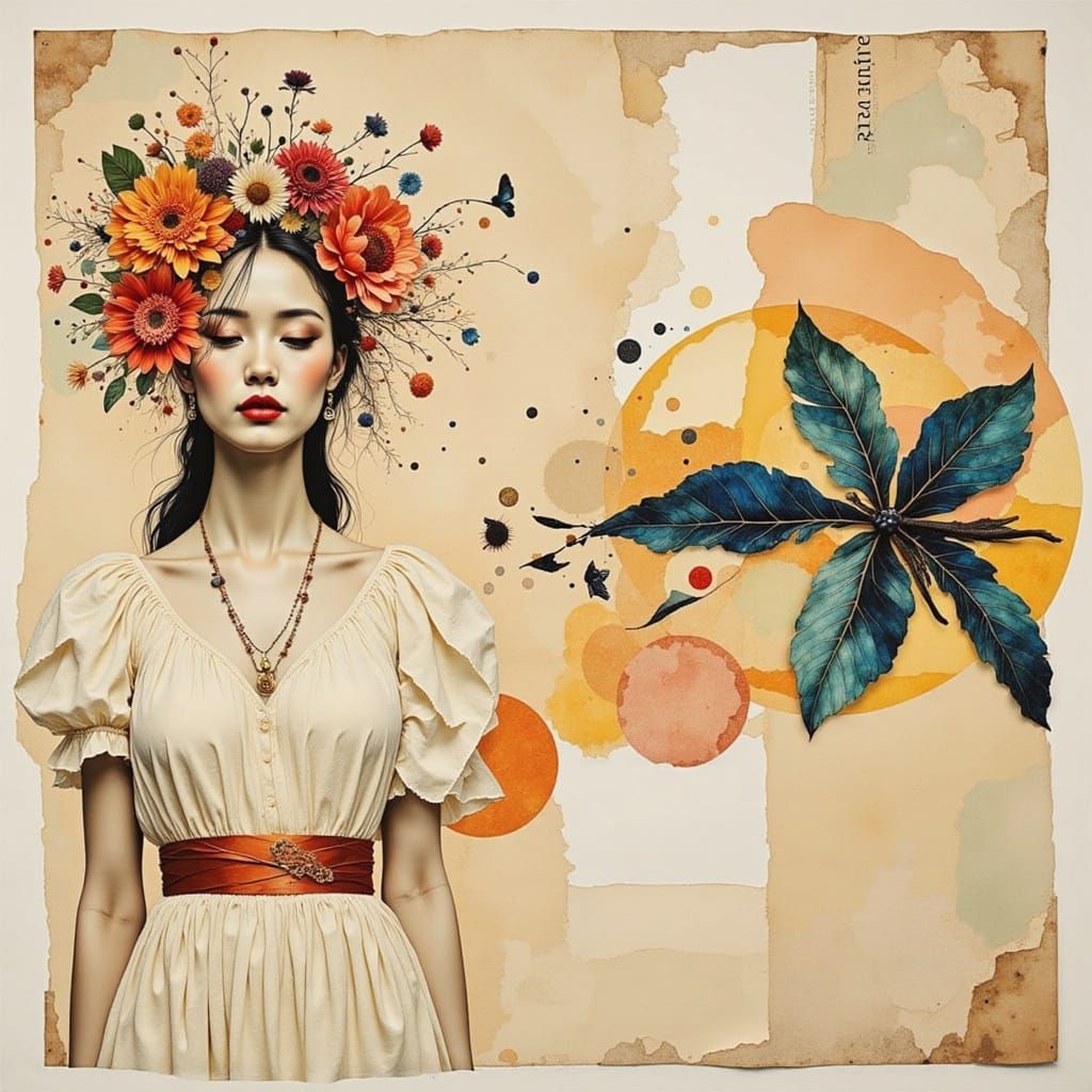 Abstract Collage of Memories and Dreams