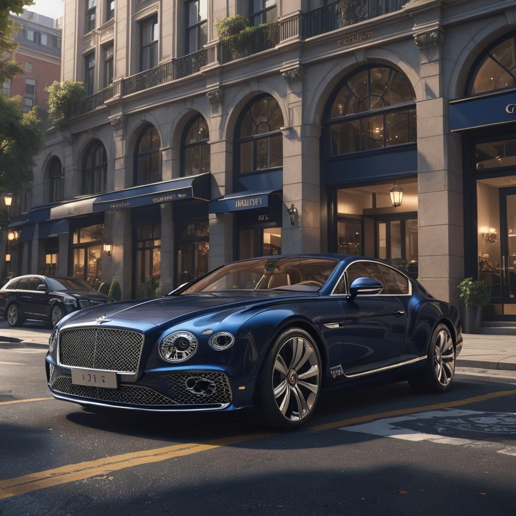 Sleek Dark Blue Bentley Concept Art