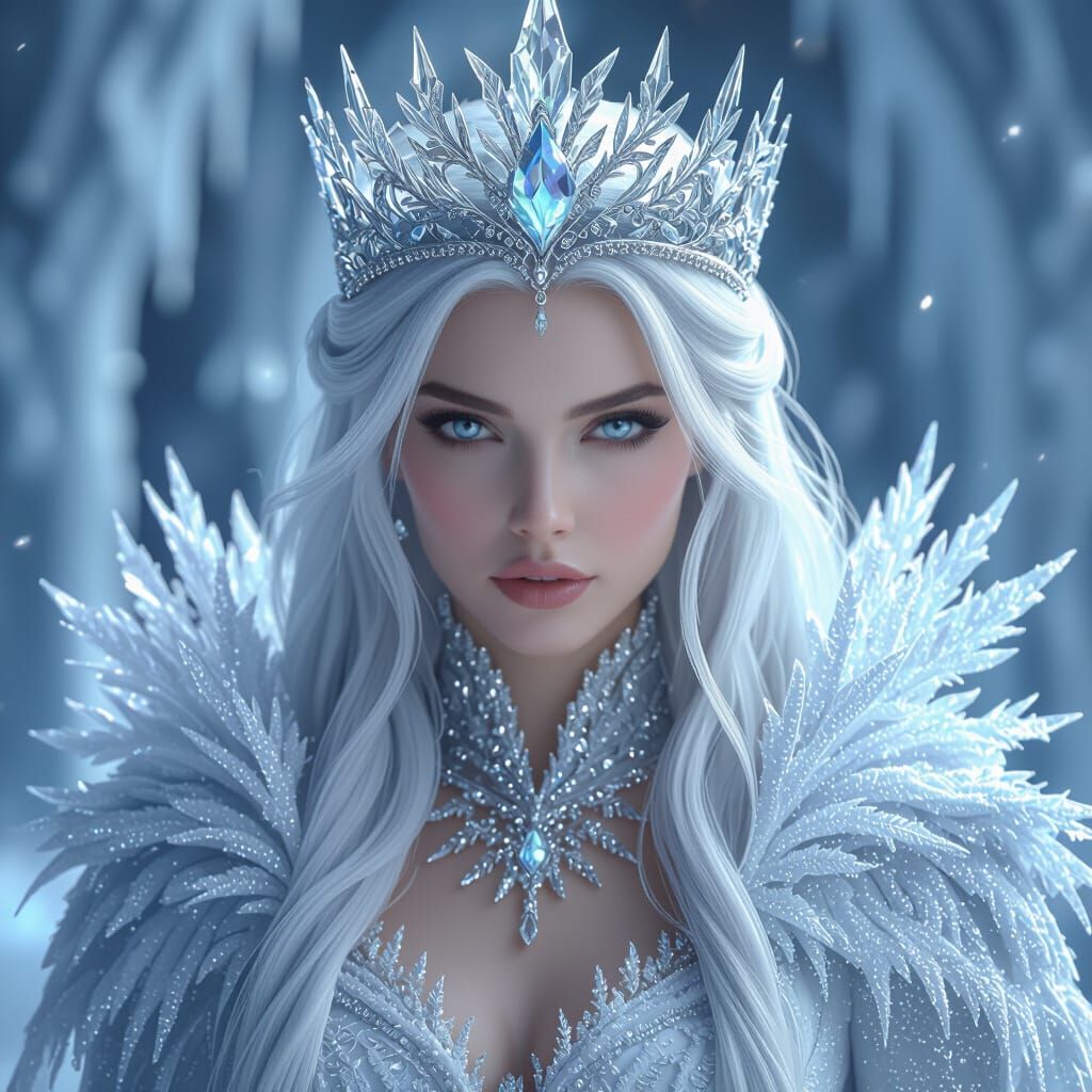 She's wearing the coolest crown on NightCafe  by @Drac_Rosenberg