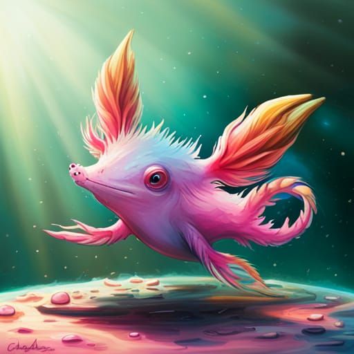 Little Axolotl - AI Generated Artwork - NightCafe Creator