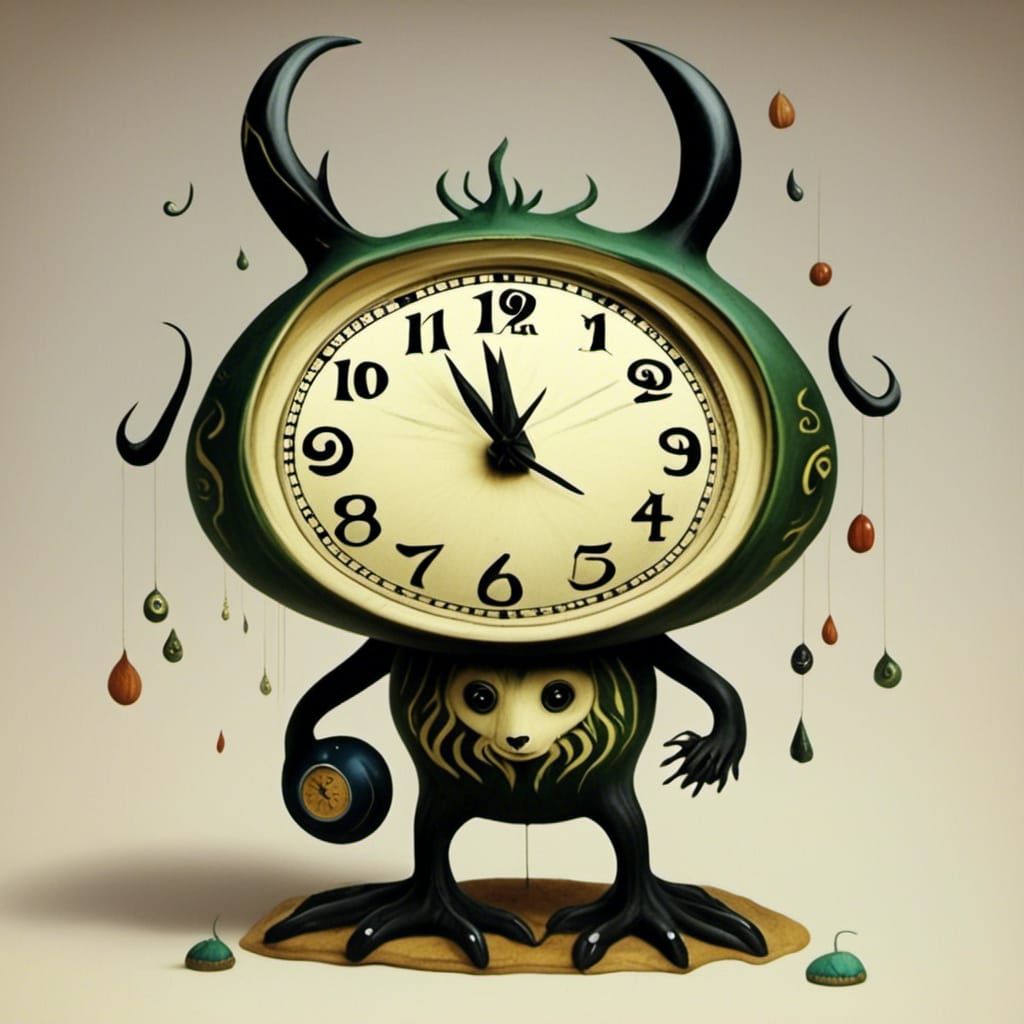 <lora:Woodcut Whimsy:1.0> The Timekeeper 