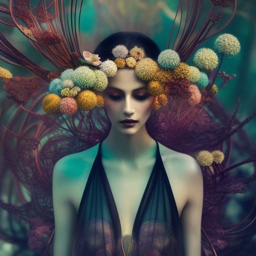 Ethereal Ballerina in Floral Double Exposure Collage