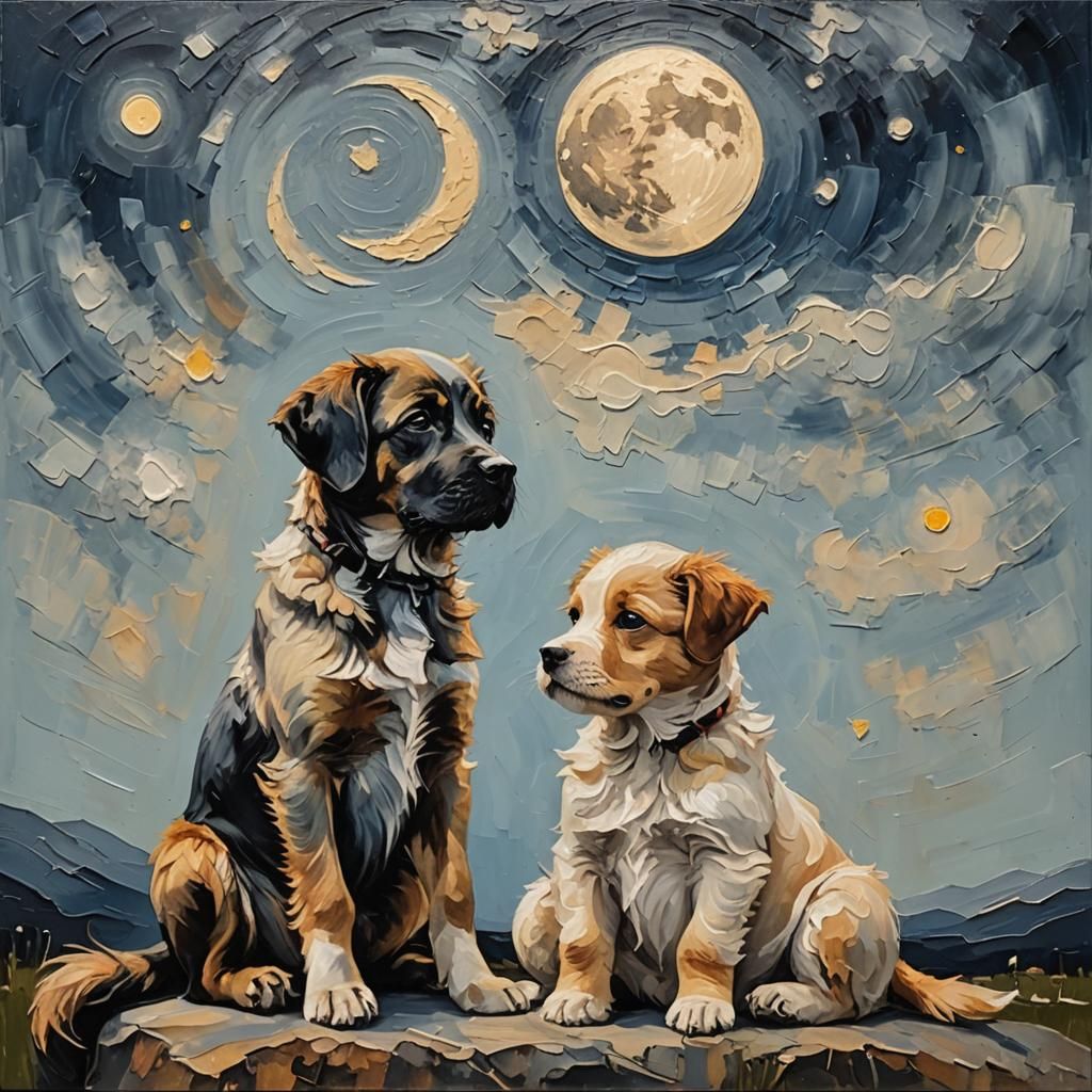 Dogs looking at the whole universe  by @FandaPanda Animals