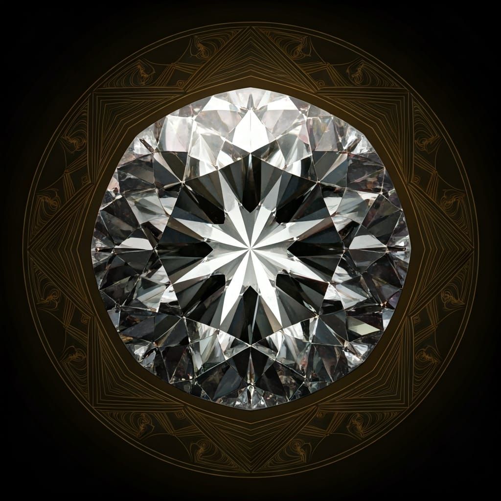 Glistening Diamond in Art Nouveau Style
