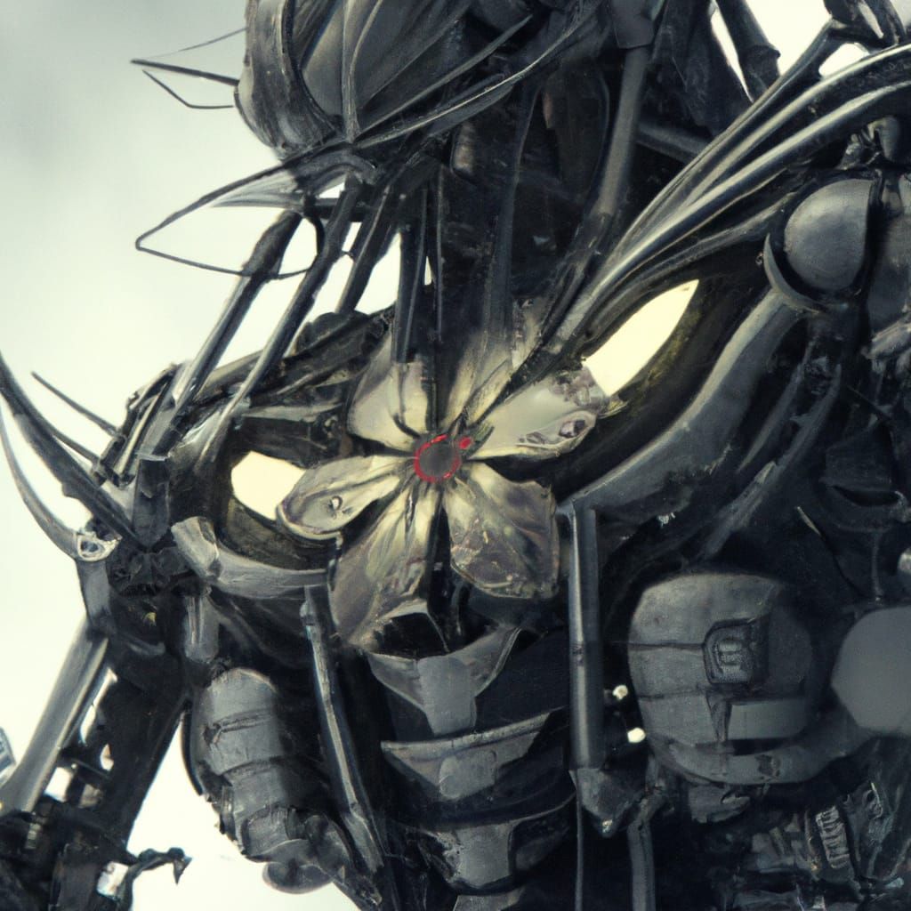 Flower golem. intricate mech details, ground level shot, 8K ...