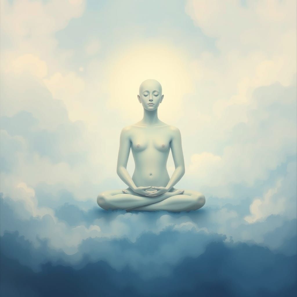 Meditative Figure in Soft Ethereal Light