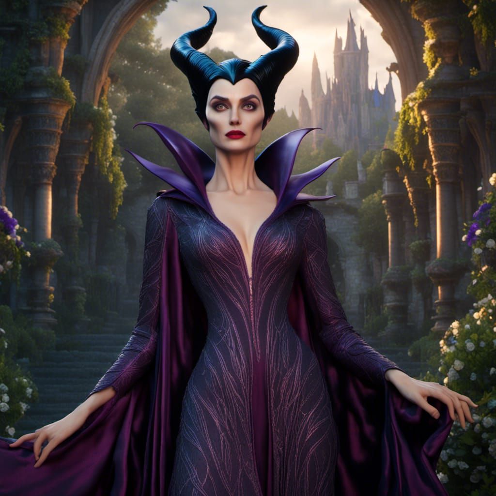 <lora:Elves:1.0> Maleficent in pyjamas , Angelina lookalike,...