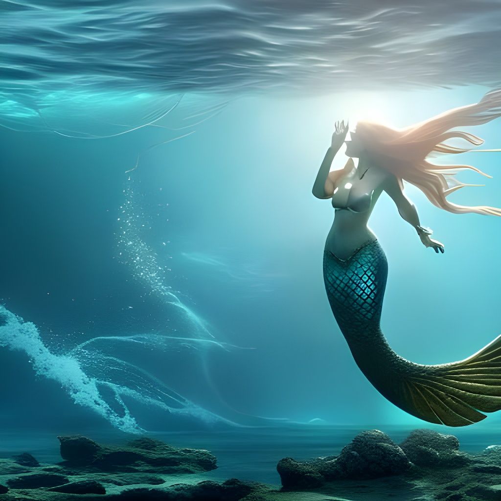 Mermaid in the ocean - AI Generated Artwork - NightCafe Creator