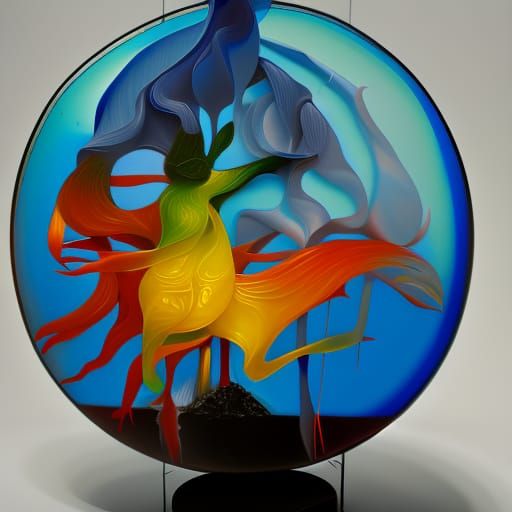 by Jorinde Binder, painting on glass