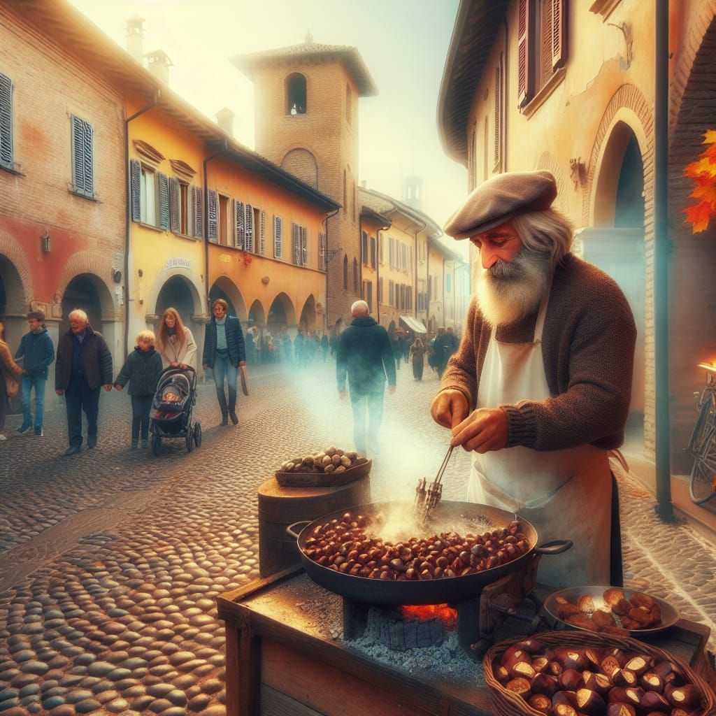 Roasted Chestnuts, Autumnal Tradition In Italy