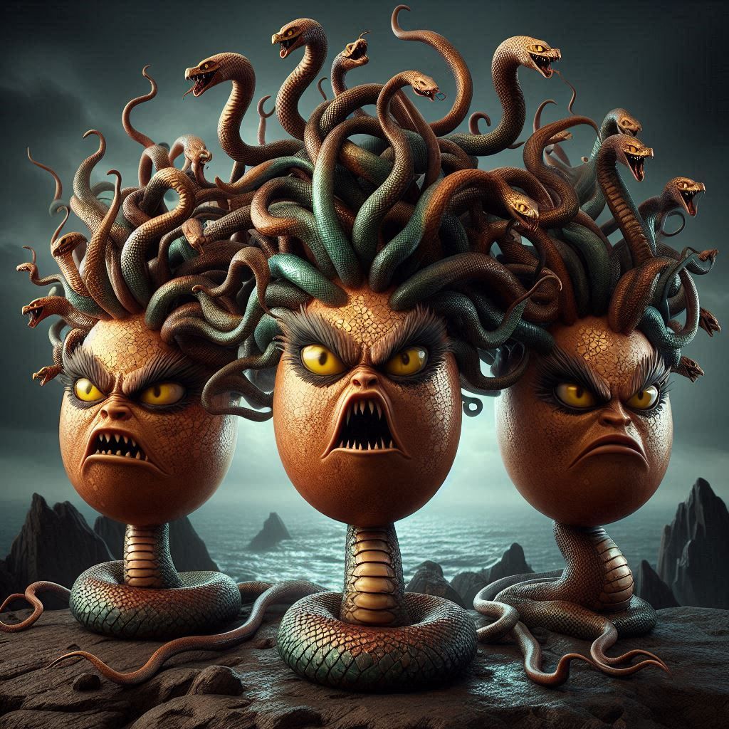 The Gorgon Sisters - Stheno, Euryale, and Medusa