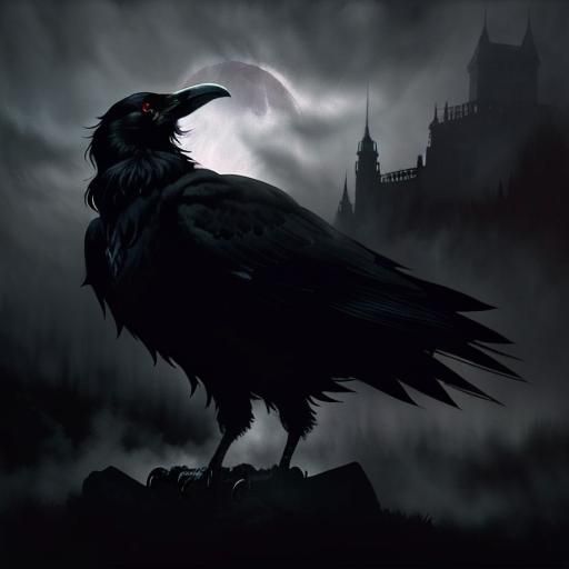 The Raven and the Moon - AI Generated Artwork - NightCafe Creator