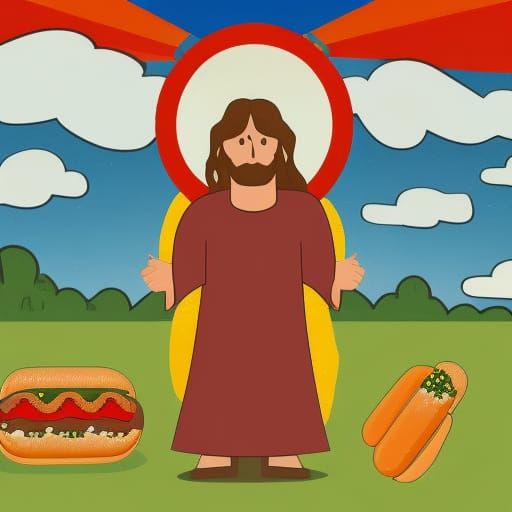 Jesus Christ as a Hotdog: AI Rendition
