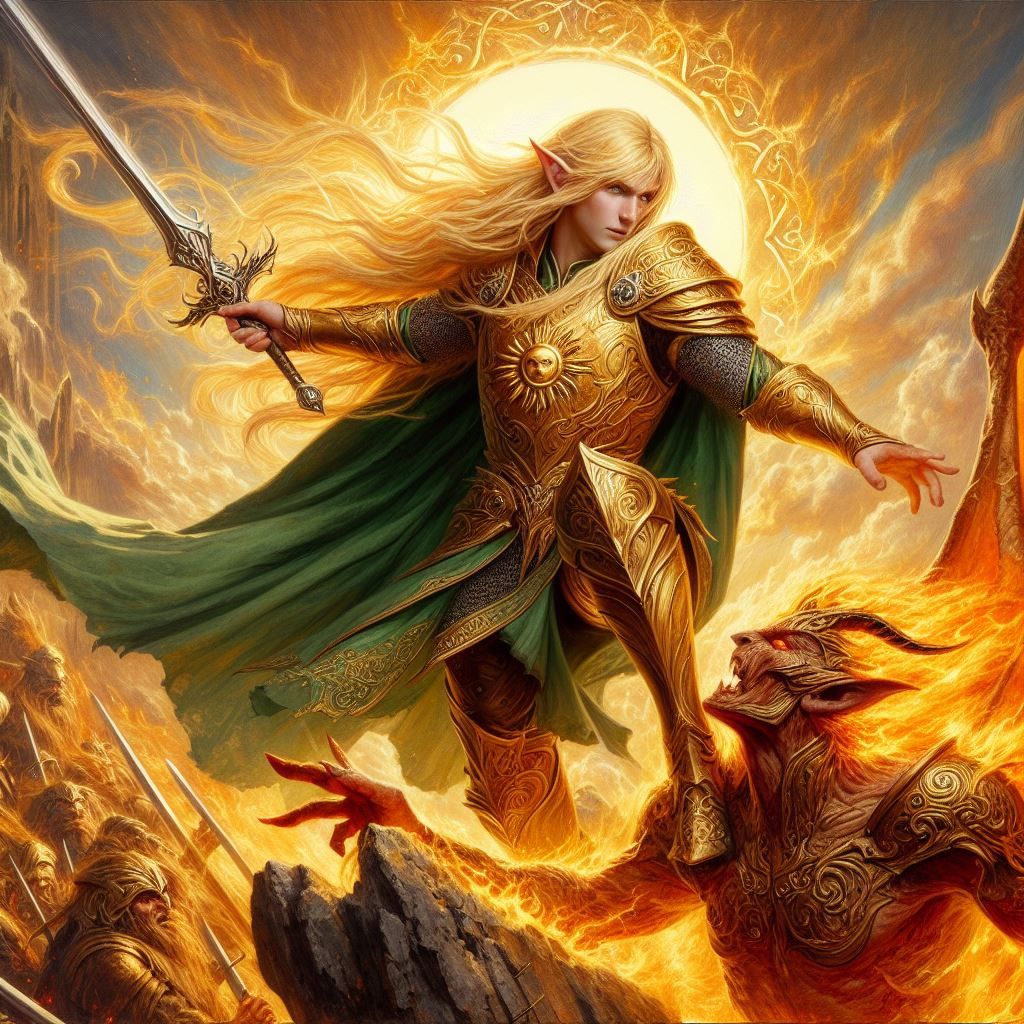 Glorfindel, battle with Balrog, Fall of Gondolin (Big Glorfindel's ...