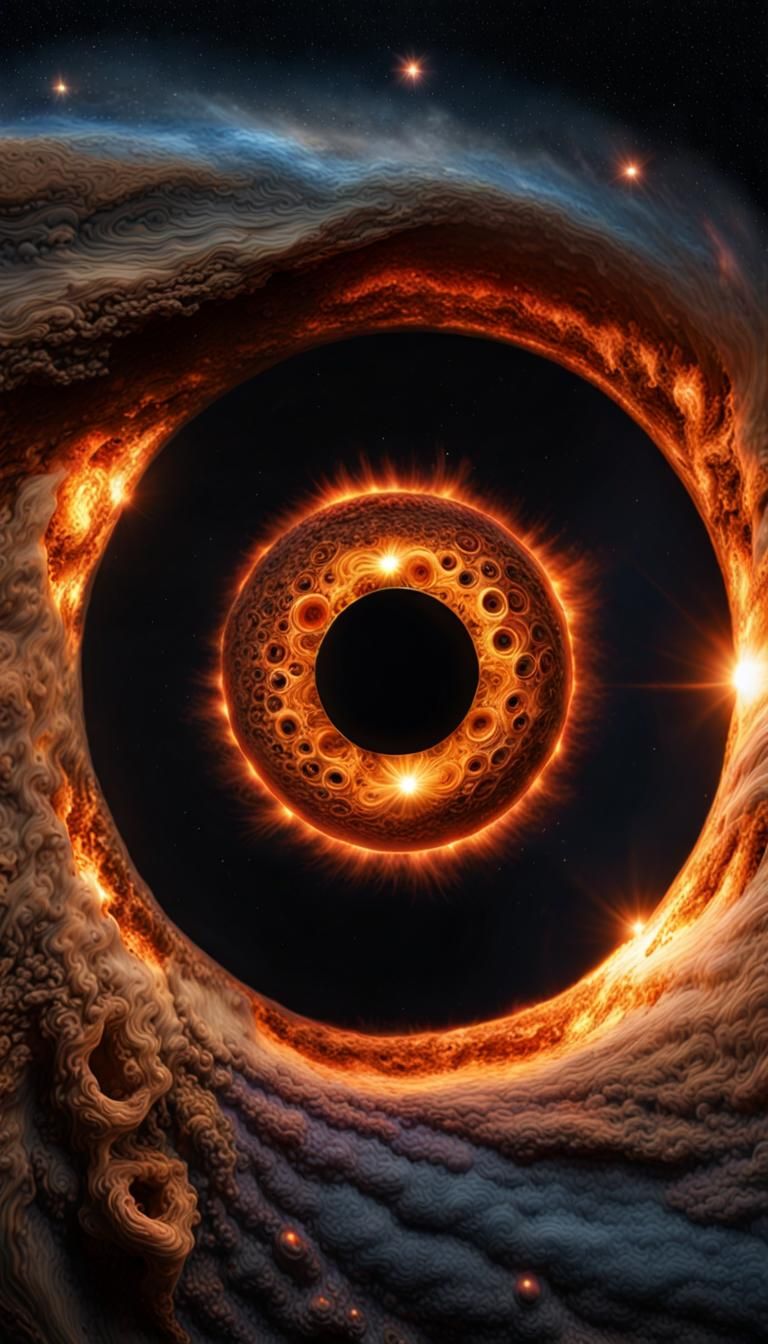 Eye of the beholder planet and stars in sky black hole - AI Generated ...