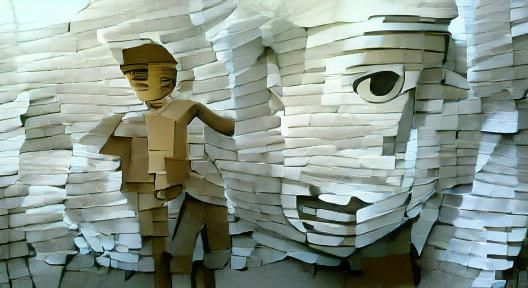 The boy made of paper