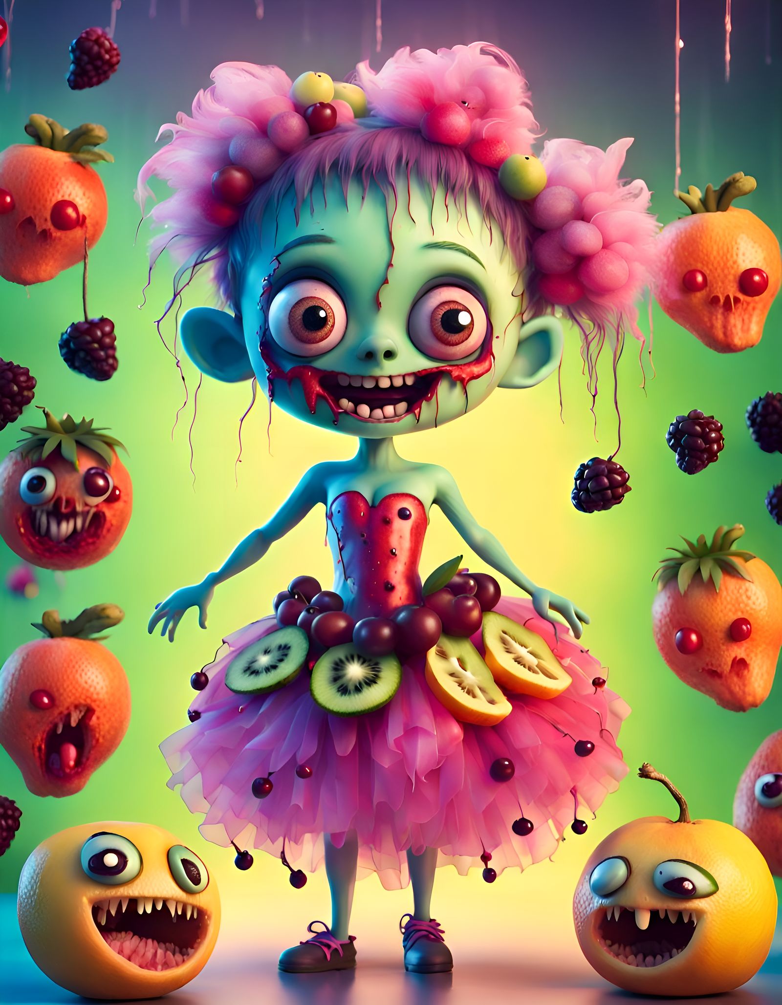 Zippa Zombruity and the Nibblers AI Generated Artwork NightCafe Creator