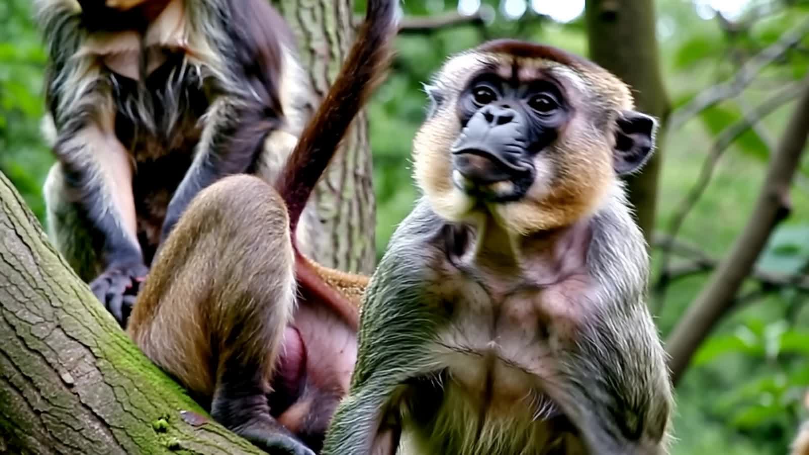 Monkey Family in a tree