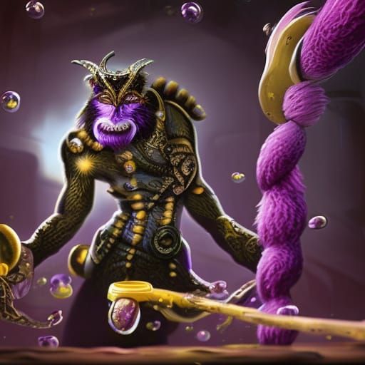 Purple monkey dishwasher AI Generated Artwork NightCafe Creator