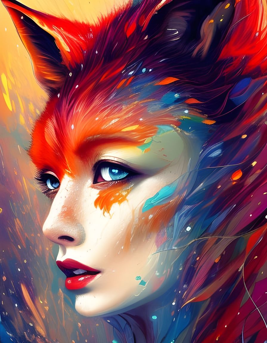 Firey Foxy Lady - AI Generated Artwork - NightCafe Creator