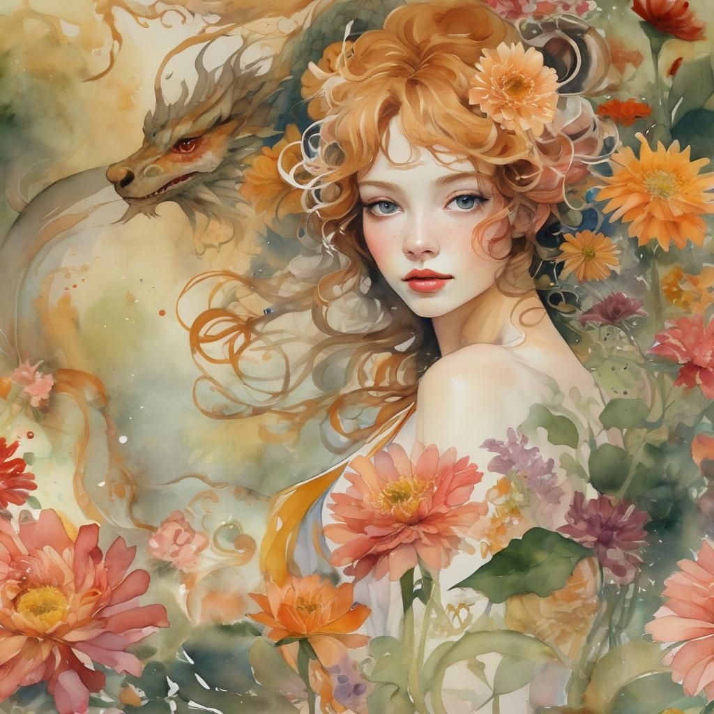 The Girl with the dragon in spring  by @MarkMachine