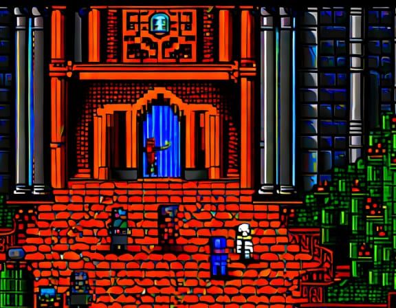 Blacking Lair 40 man raid encounter in the art style of 16bi...