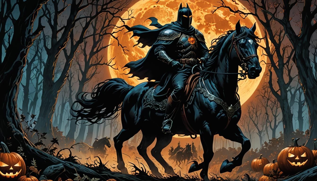 Batman? Rlly? On a Halloween night, the headless rider WITH A HEAD!!!! of a black horse. Thanks NC!  by @HawkStar