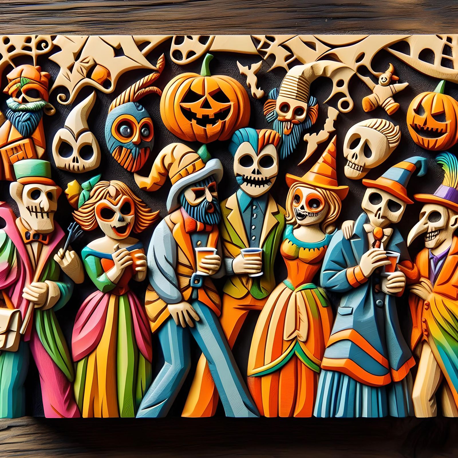 The wooden Halloween party