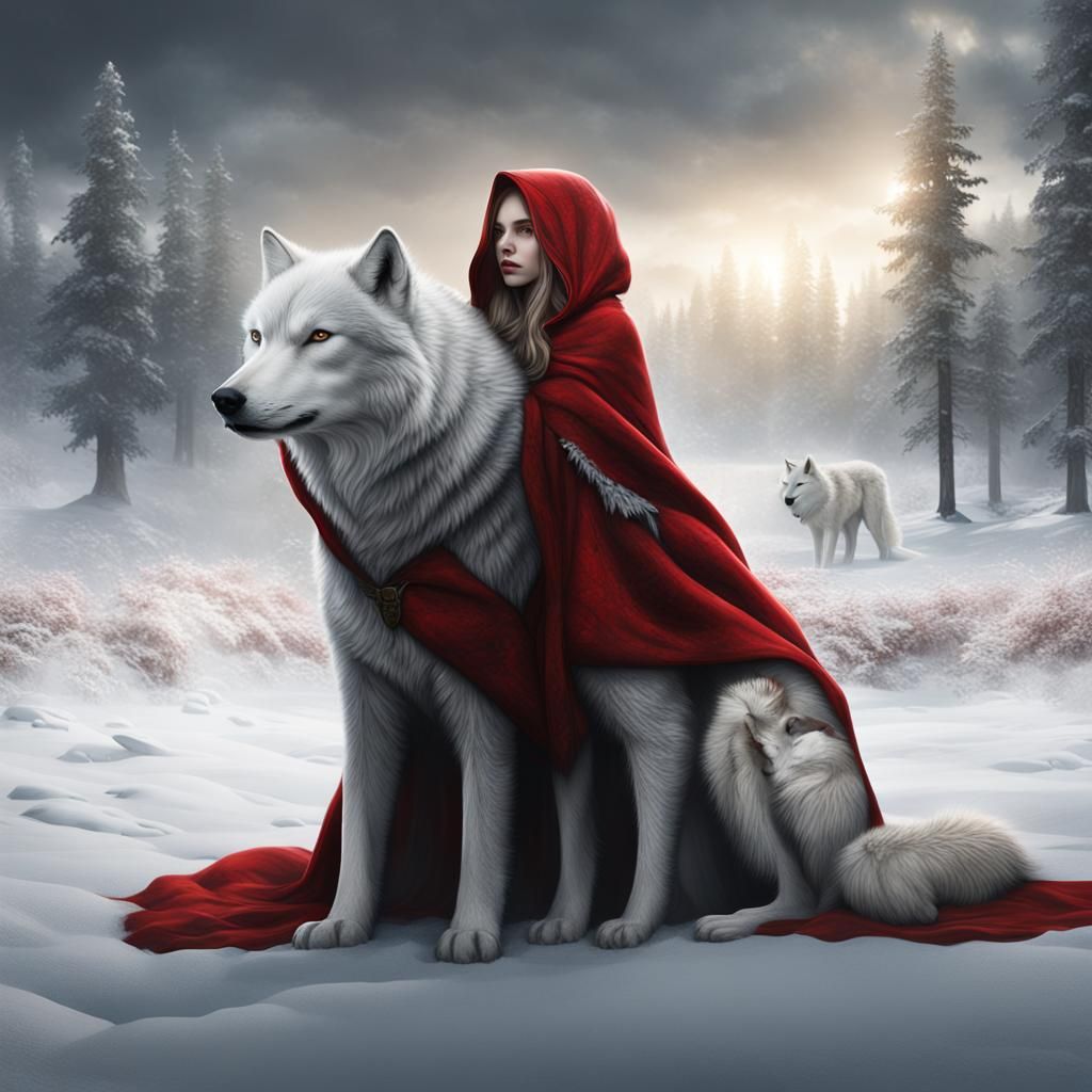 Little Red Riding Hood and her wolf, Samira.