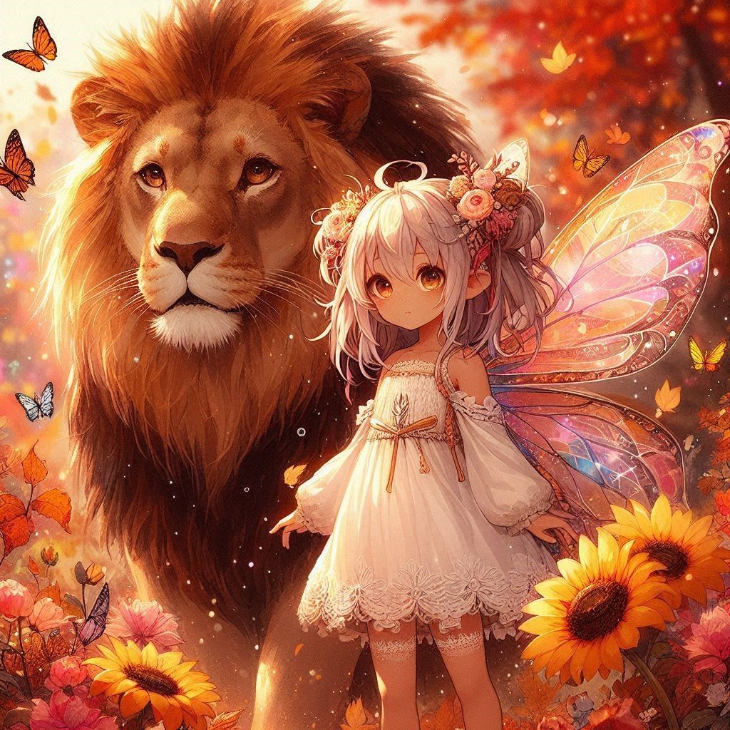 Little fairy and her lion