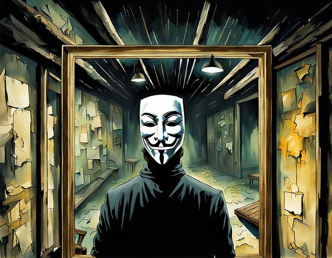 Anonymous Ray seeing his tormented self in a basement mirror...