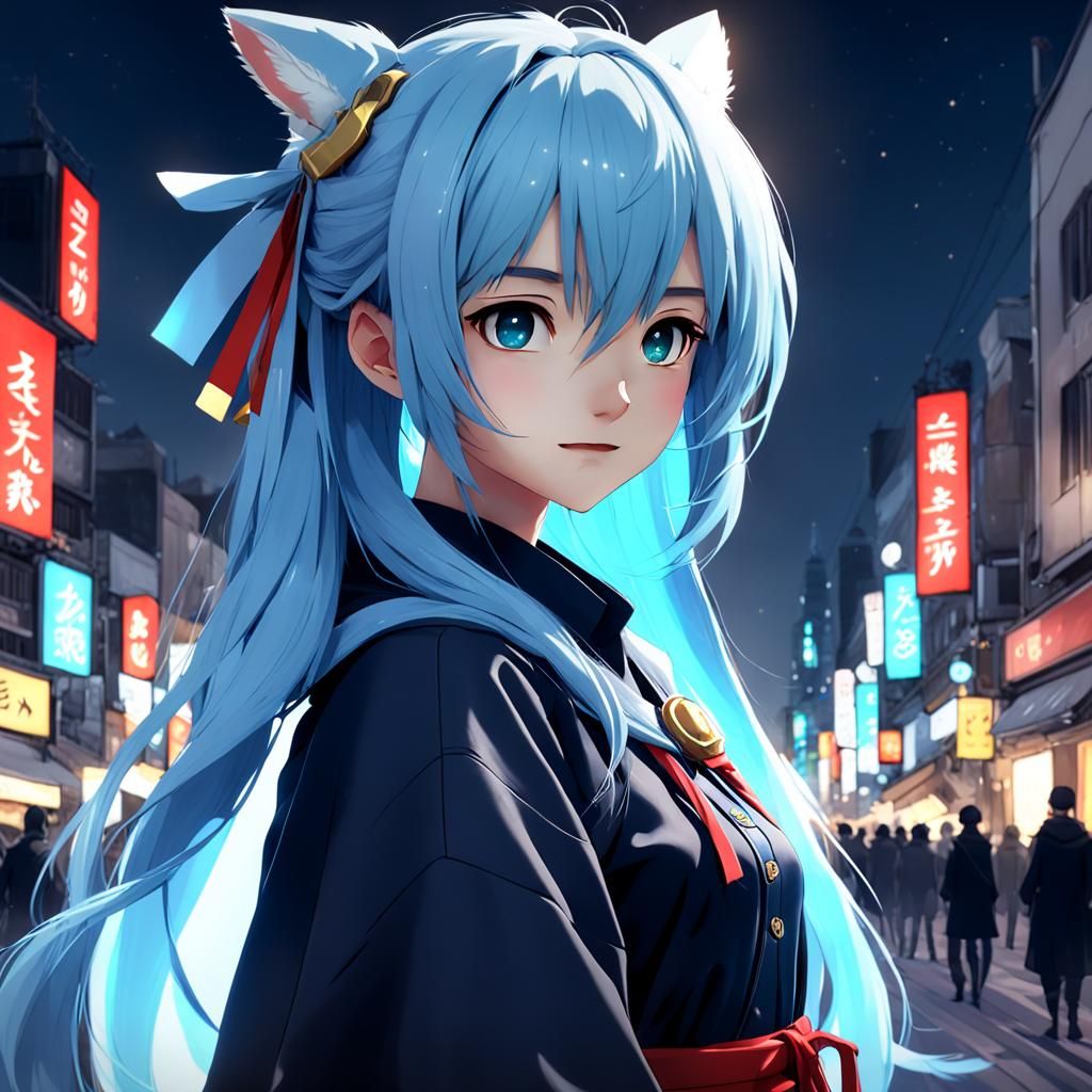 Blonde Girl with Braid: 3D Anime Art