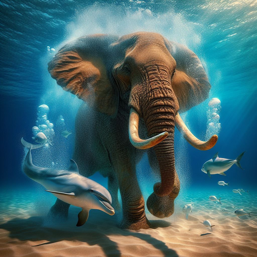 Elephant  & Dolphin