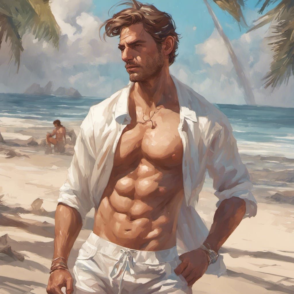 Man Full-Body at the Beach