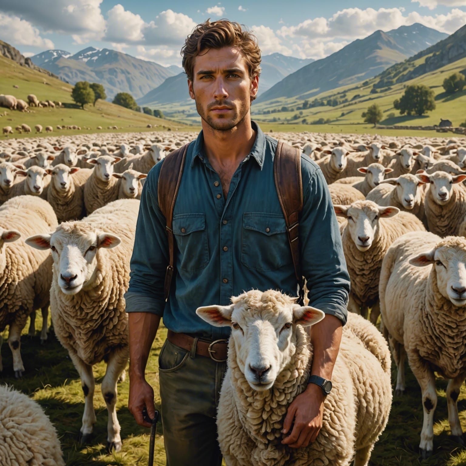 Never get in the way of a man and his sheep  by @Moonlightseeker