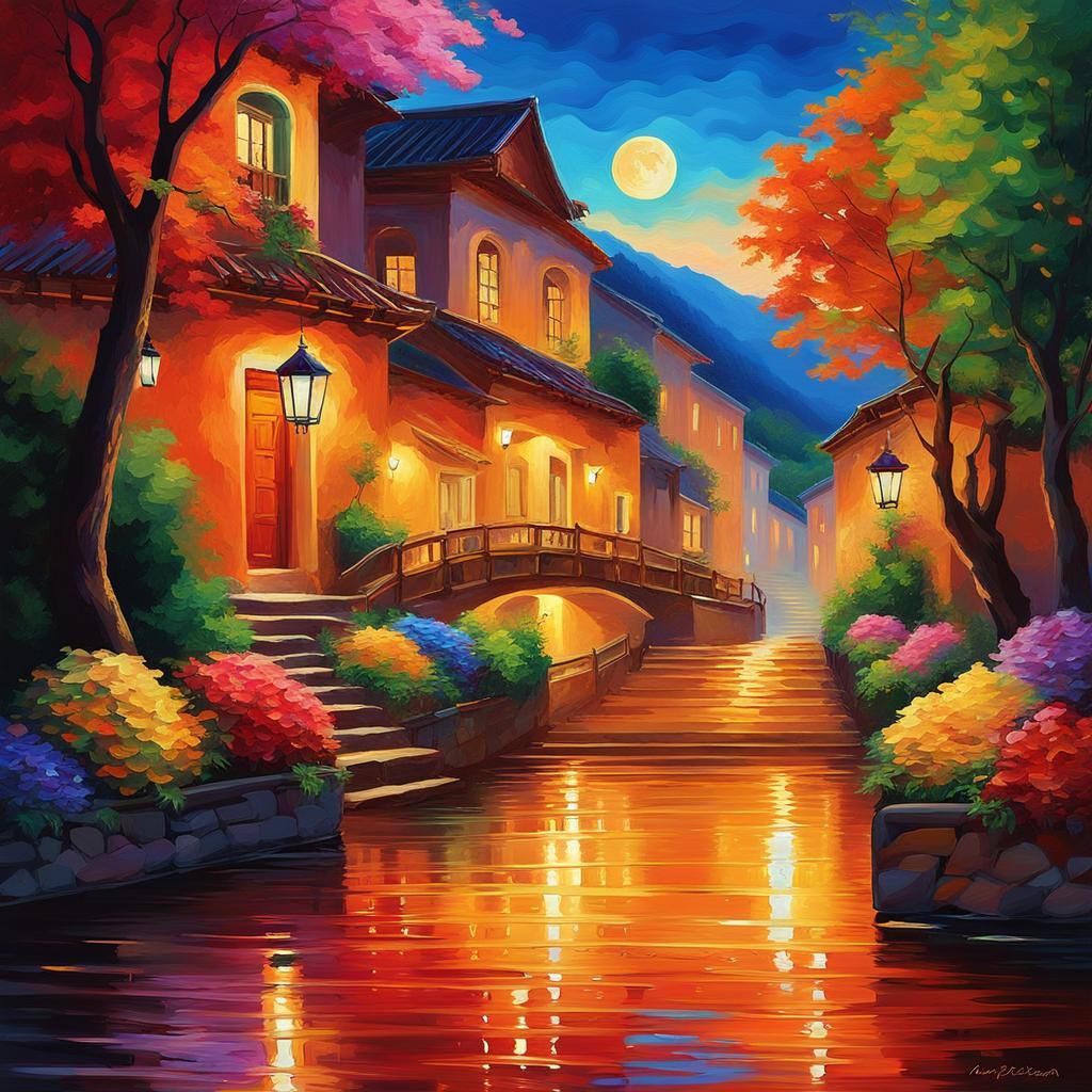 Romanticism Digital Art with Wet Oil Paint Effect