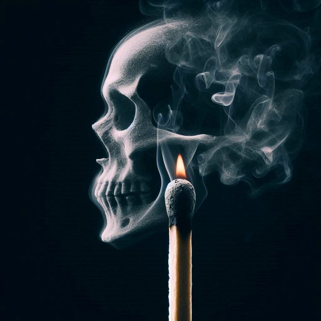 Smoking skull