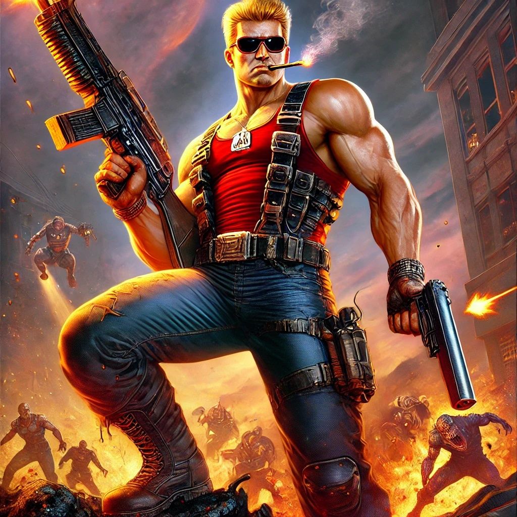 Duke Nukem Fights in the City Ruins | DALL-E 3 AI image prompt in my tutorials!