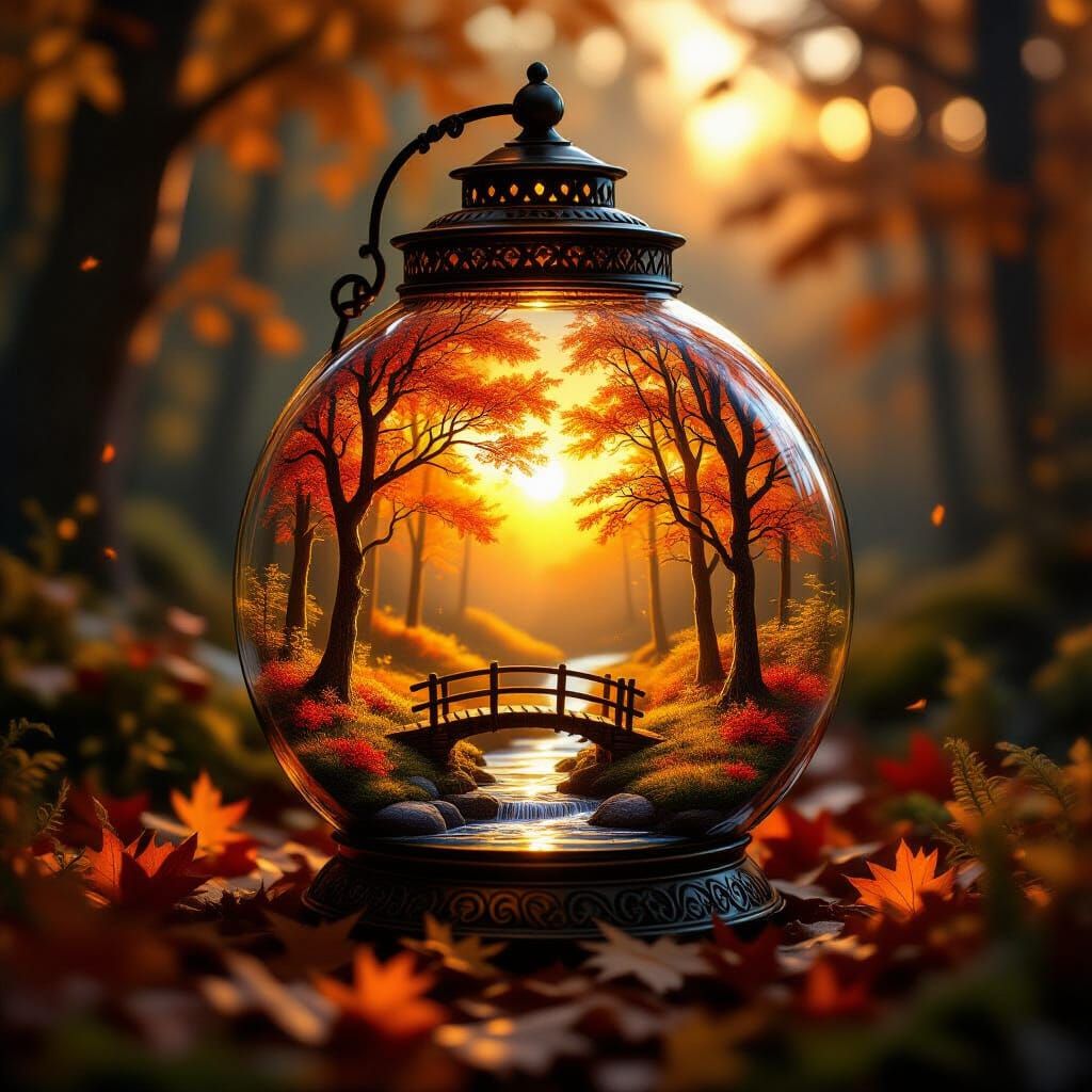 A magical autumn forest 