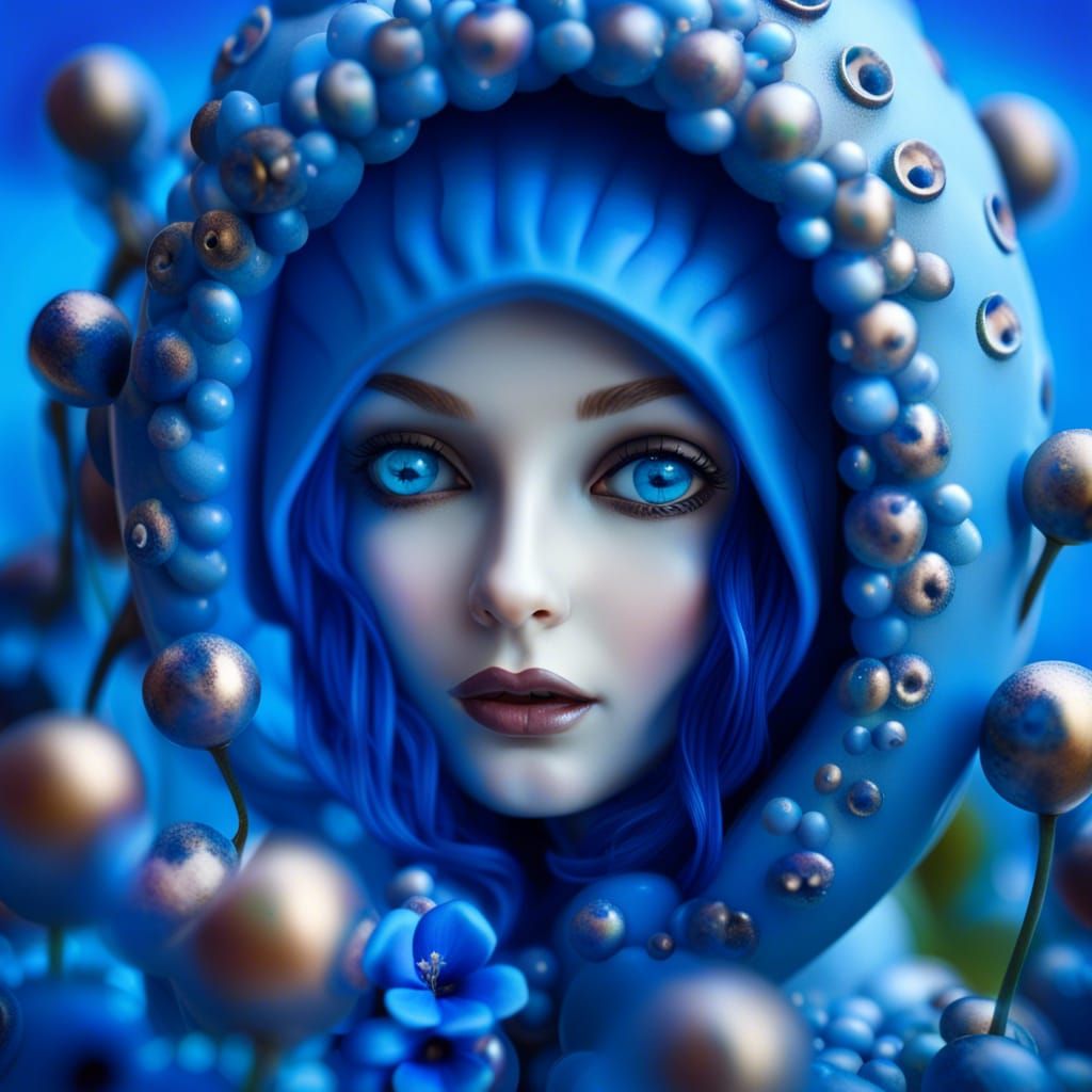 Blue Lady AI Generated Artwork NightCafe Creator