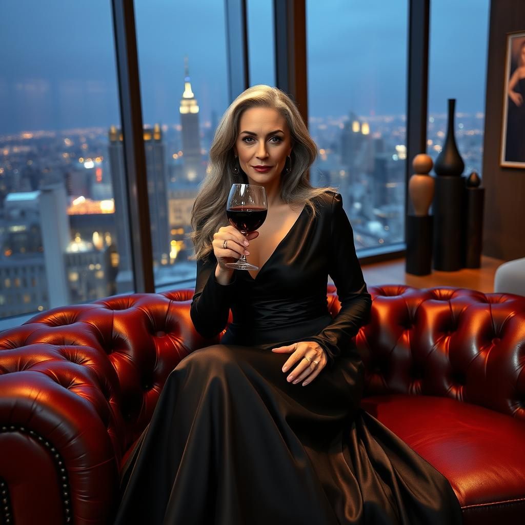 Elegant Woman in Silk Gown, Inspired by Lindbergh