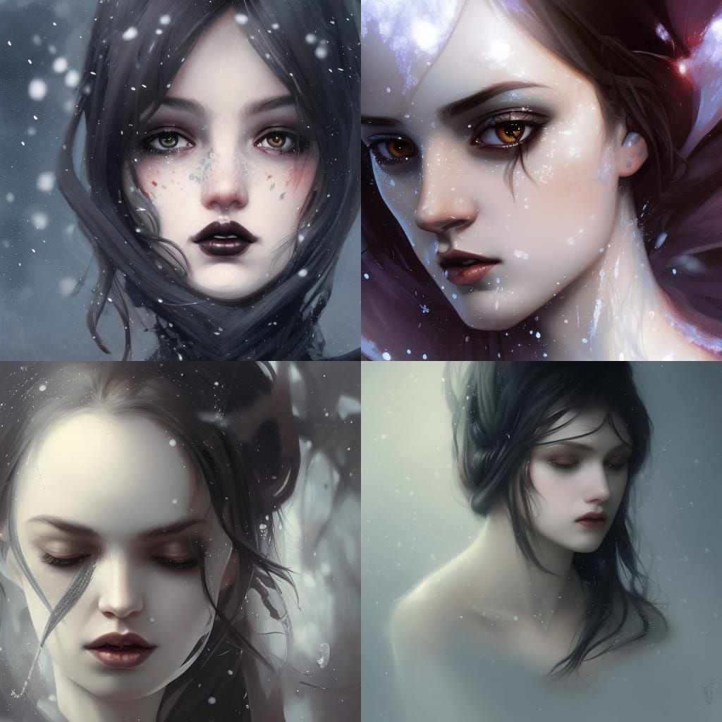 Gothic Sad Girl Dark Times Snowy - Ai Generated Artwork - Nightcafe Creator