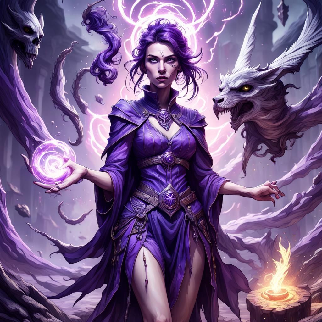 Purple, Psychic, Sorcerer, Dungeons and Dragons, Fantasy Art, Female ...