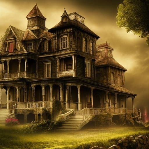 haunted house - AI Generated Artwork - NightCafe Creator