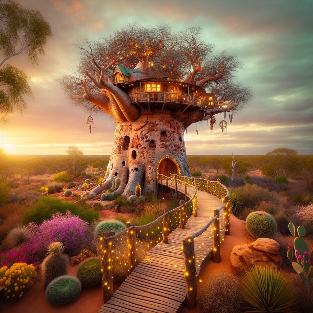 Unusual Treehouses - Boab Treehouse - AI Generated Artwork - NightCafe ...