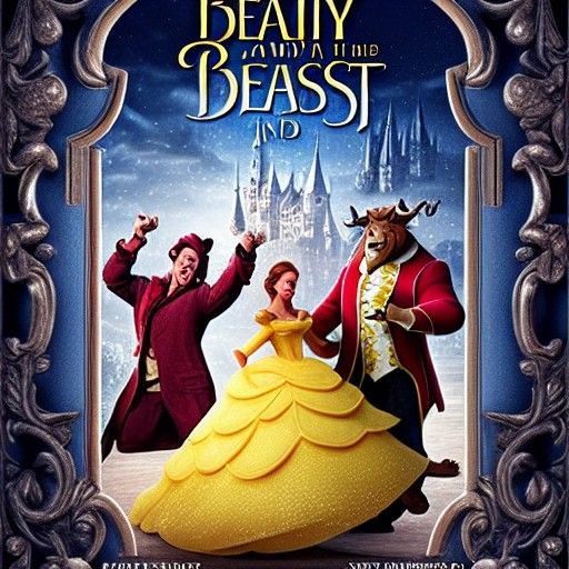 beauty and the beast hyperrealism photoillustration movie po...