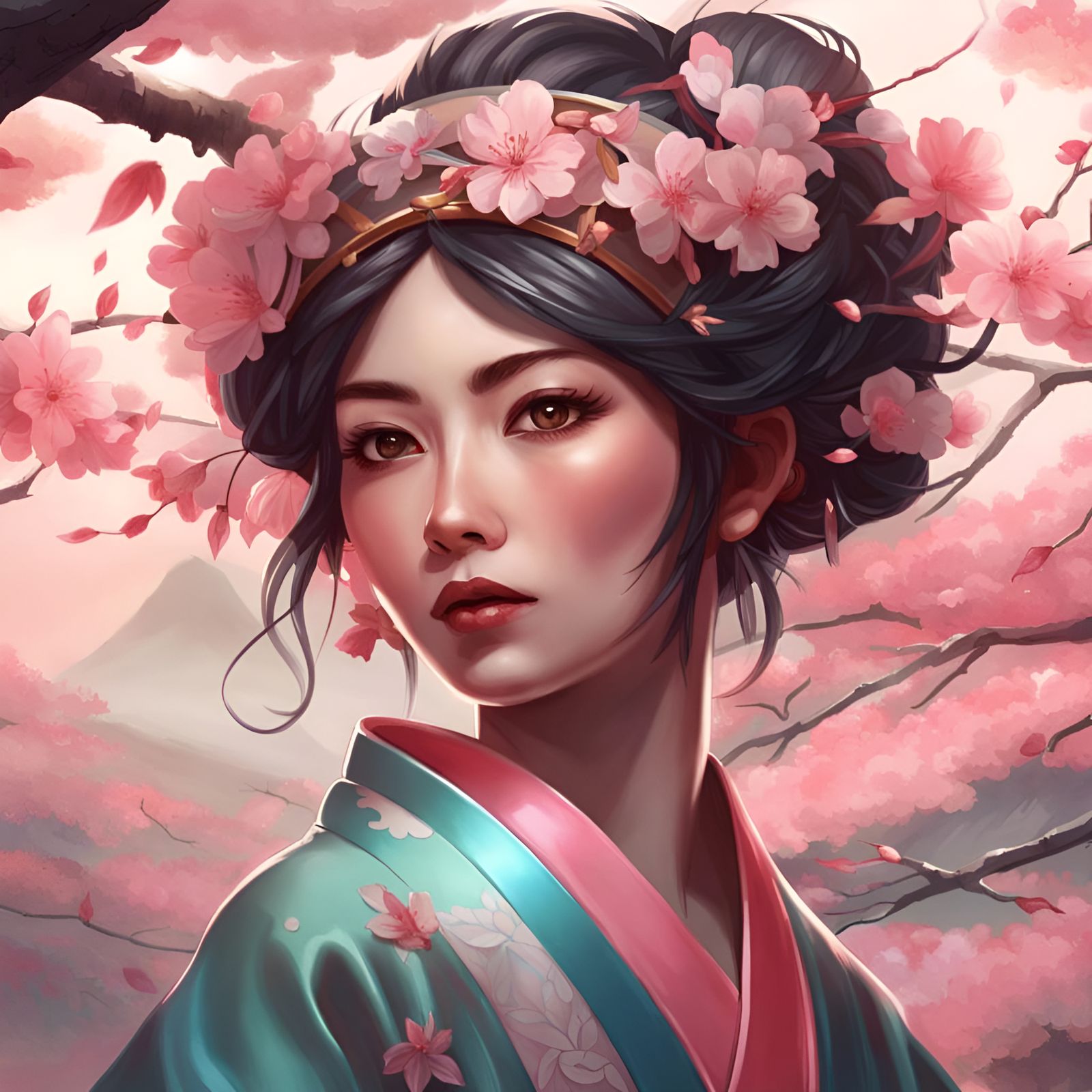 Japanese lady in costume - AI Generated Artwork - NightCafe Creator