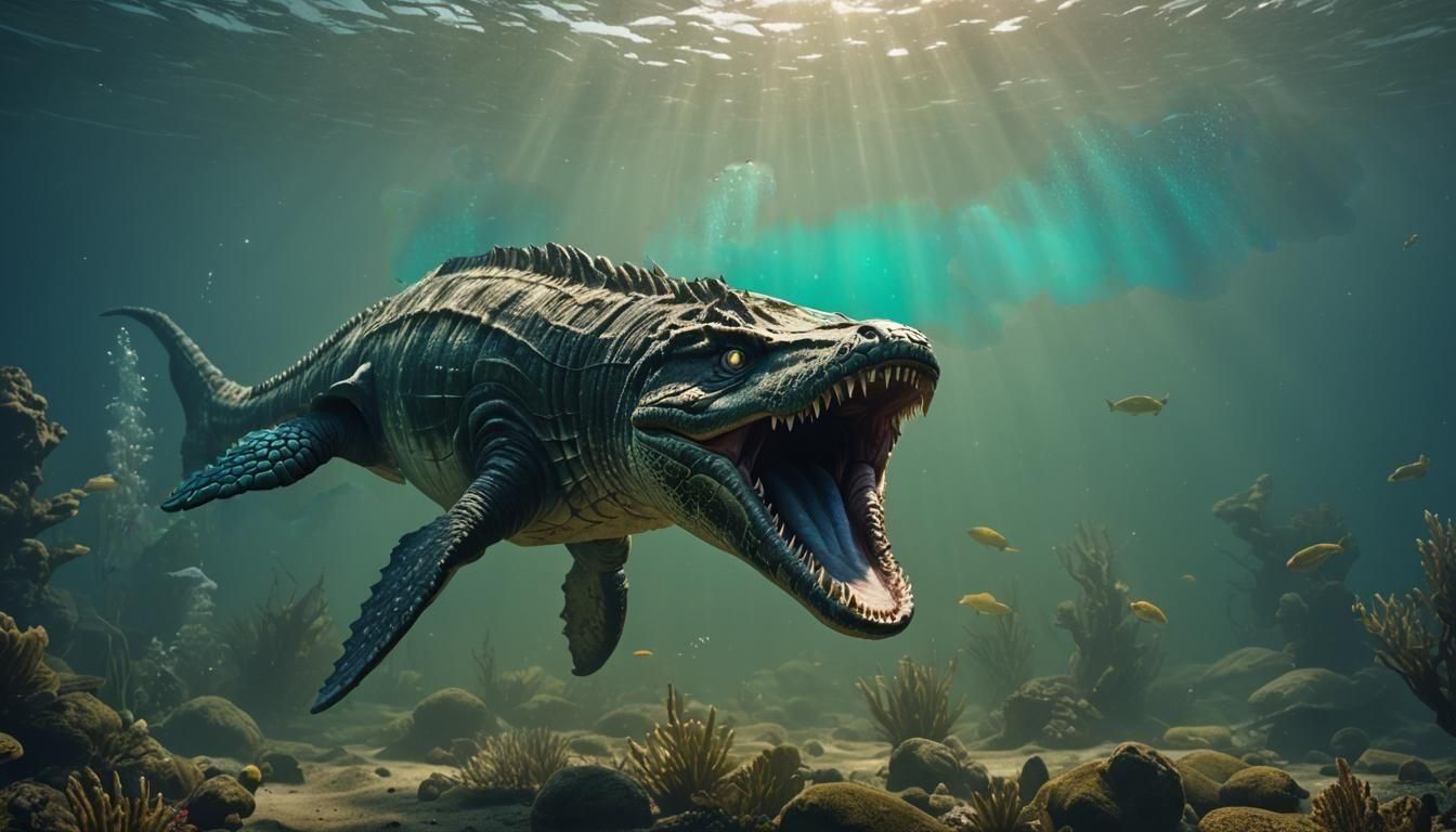 Mosasaur, terror of the Cretaceous seas  by @Naughty_Norfolk