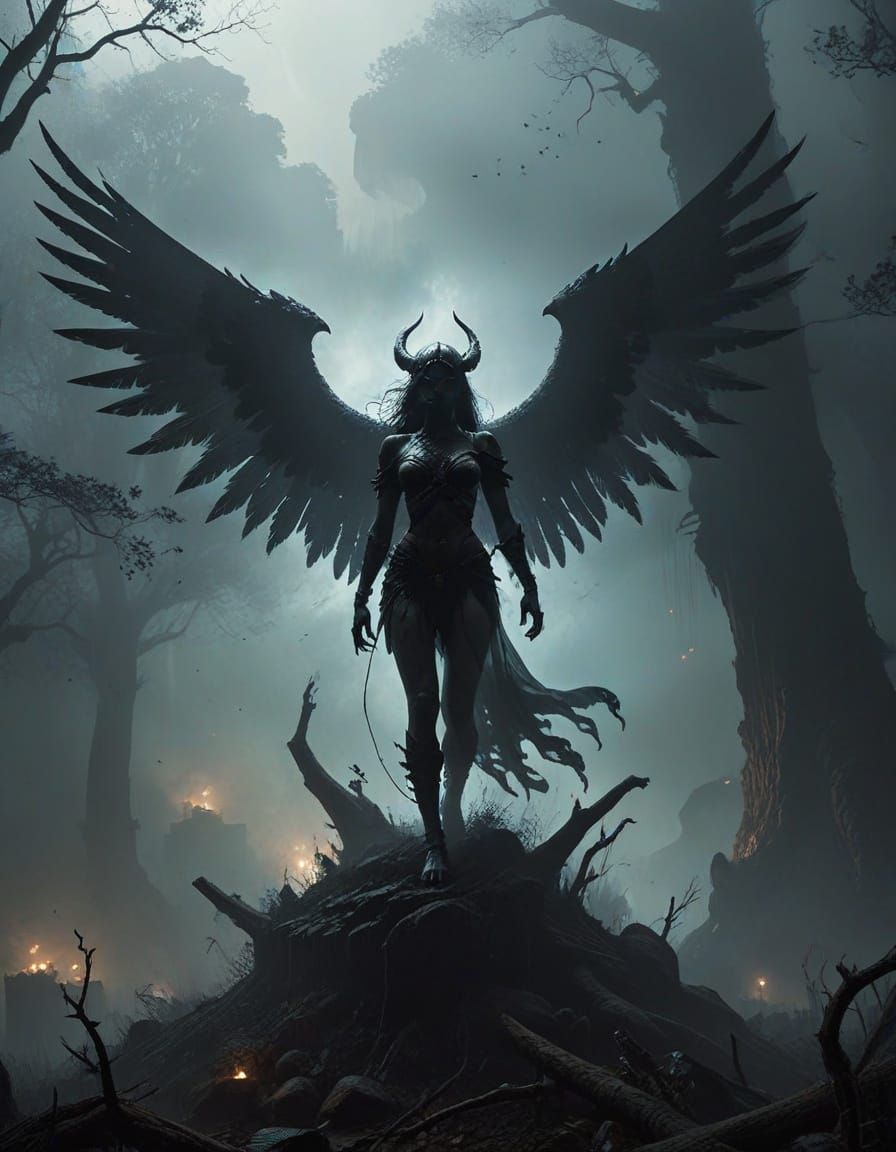 Ethereal Winged Guardian of the Mystical Realm